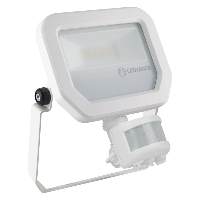 LEDVANCE Floodlight LED 10W/3000K with sensor, white GEN 3
